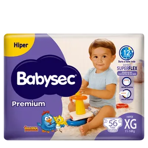 Fralda Babysec Premium Galinha Pintadinha XG 56 Unidades