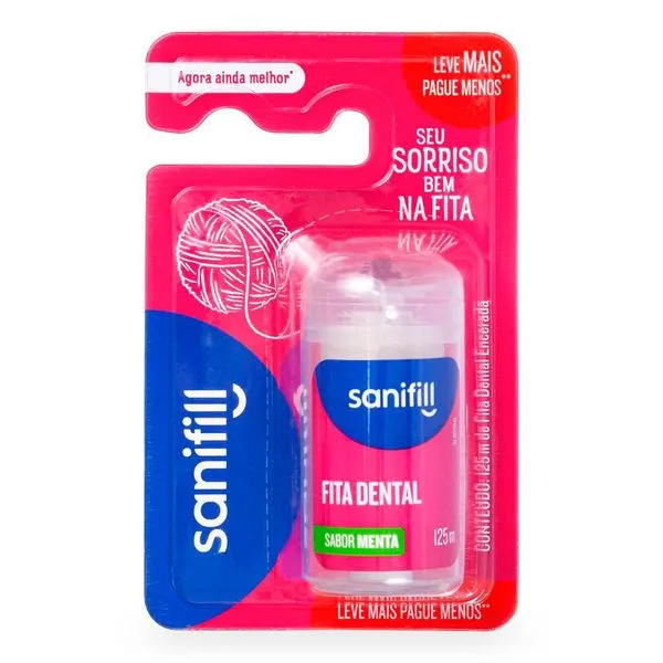 Fita Dental Sanifill Sabor Menta 125 Metros