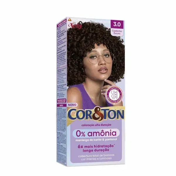 Tintura Cor&Ton 0% Amônia 3.0 Castanho Escuro