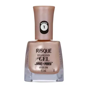 Esmalte Efeito Metálico Risqué Diamond Gel Divas no Poder 9,5ml - Golden Diva