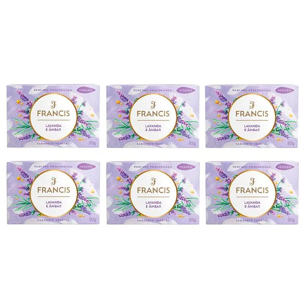 Kit Sabonete Francis Lavanda E Âmbar 90g - 6 Unidades