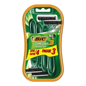 Barbeador Bic Comfort 3 Advance Sensitive 4 Unidades
