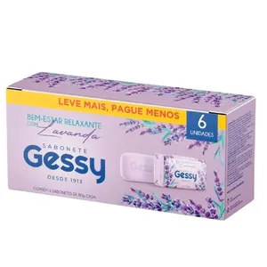 Kit Sabão Barra Gessy Bem-Estar Relax Lavand C/6 80G