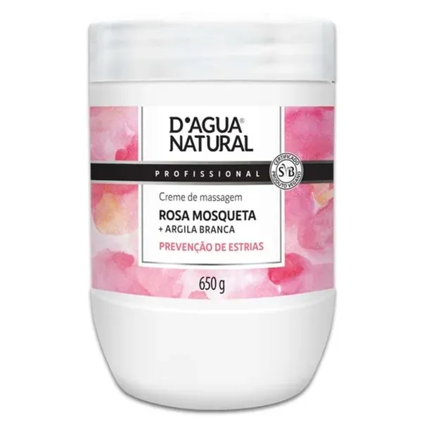 Creme De Massagem D'agua Natural Rosa Mosqueta 650g