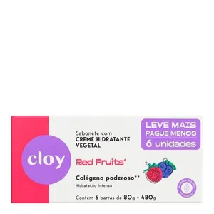 Kit Sabonete em Barra Cloy Red Fruits 6 Unidades 80g