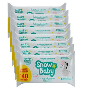 Kit 8 Pacotes Lenço Umedecido Snow Baby Recém Nascido 140 Unidades
