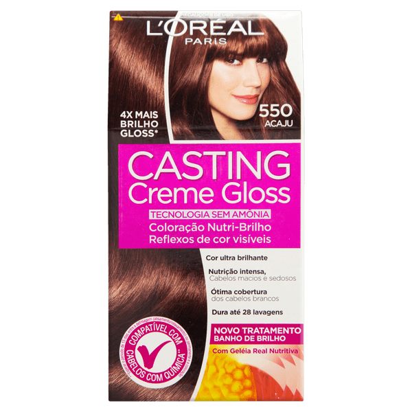 Tintura Casting Creme Gloss 550 Acaju sem Amônia L'Oréal Paris Tintura Casting Creme Gloss 550 Acajú - Casting Crem Gloss
