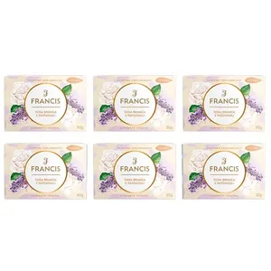 Kit Sabonete Francis Rosa Branca E Patchouli 90g - 6 Unidades Sabonete Em Barra Francis Neroli E Algas Marinhas 90g