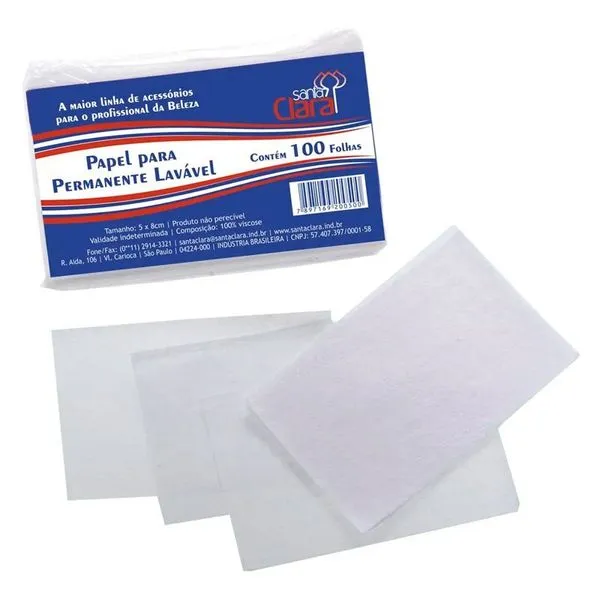 Papel Para Permanente Lavável Santa Clara 100 Unidades