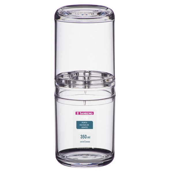 Porta Escova De Dente Transparente Sanremo 350ml