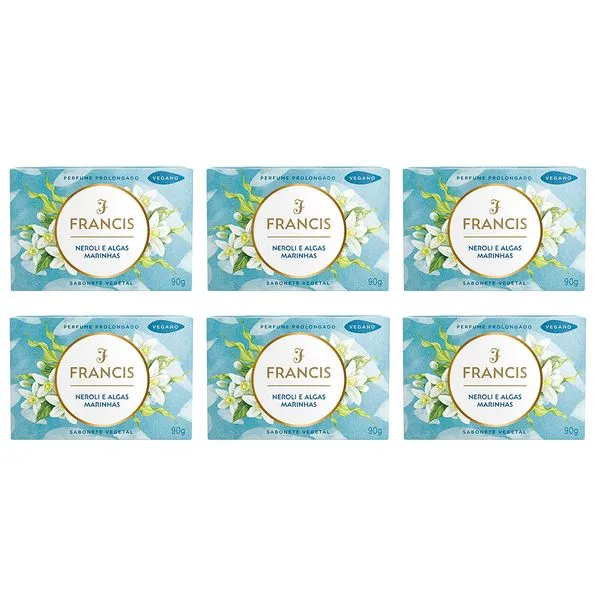 Kit Sabonete Em Barra Francis Neroli E Algas Marinhas 90g - 6 Unidades Sabonete Em Barra Francis Neroli E Algas Marinhas 90g