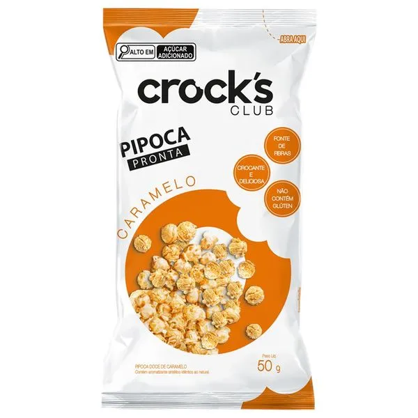 Pipoca Pronta Crocks Club Caramelo 50g
