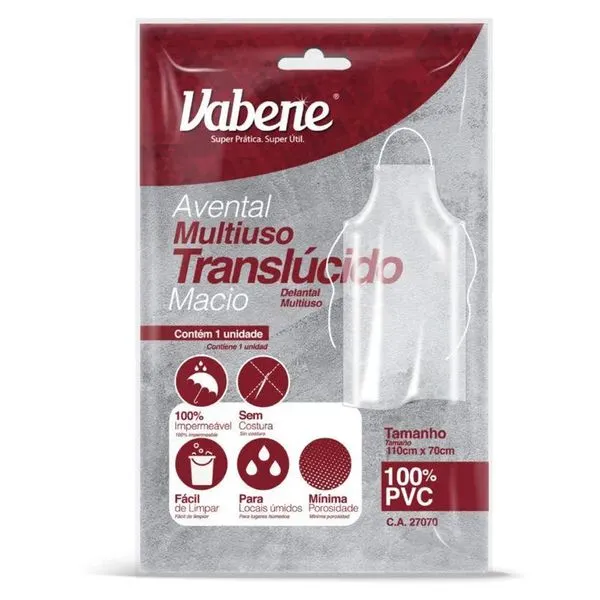 Avental Multiuso Vinil Vabene Translucido 120Cmx70cm