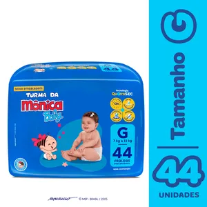 Fralda Turma da Mônica Baby Mega G 44 Unidades