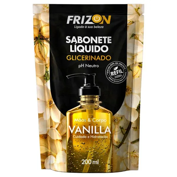 Sabonete Liquido Frizon Refil Glicerinado Vanilla Corpo E Banho 200ml