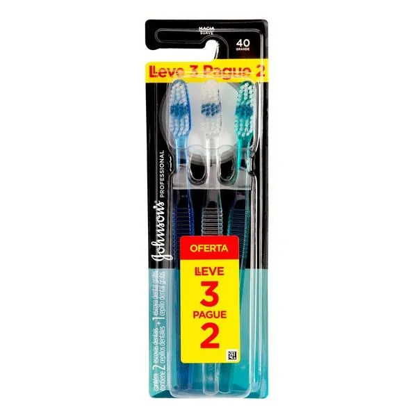 Escova Dental Reach Professional Cabeça Grande Cerda Macia 40 3 Unidades Leve 3 Pague 2