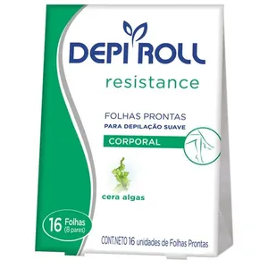 Folhas Depilatórias Depiroll Resistance Corporal Algas 16 Unidades