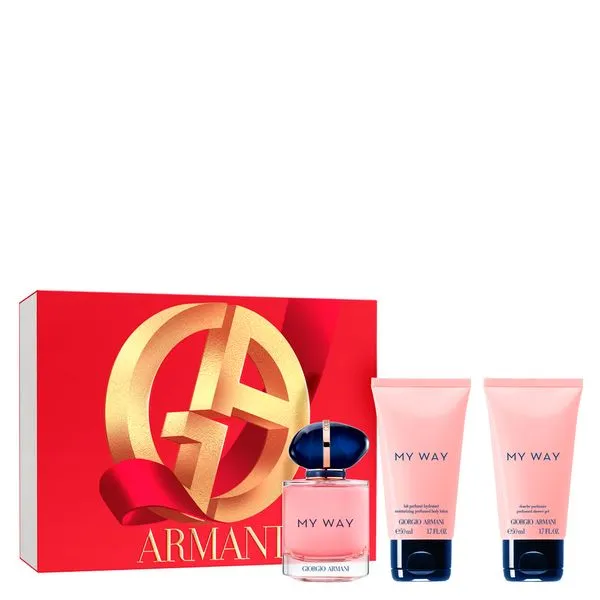 Kit Perfume Giorgio Armani My Way Feminino - Eau de Parfum 50ml + Loção Corporal 50ml + Gel de Banho 50ml Coffret