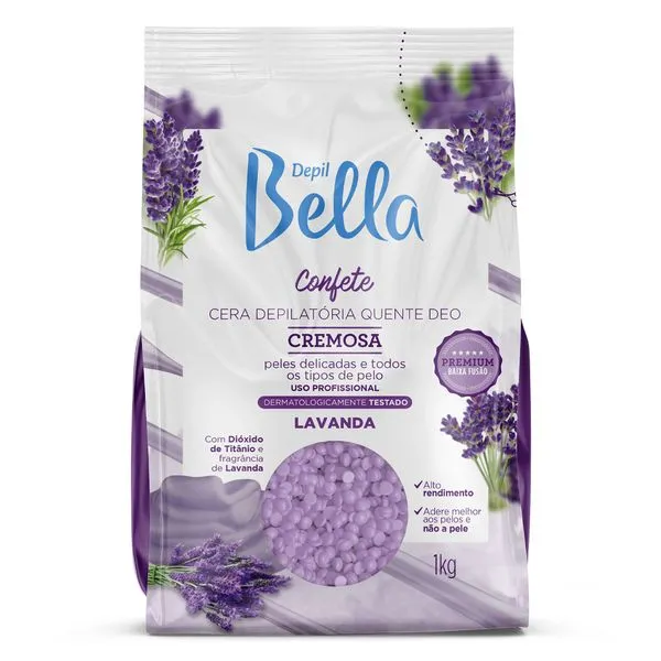 Cera Depilatória Depil Bella Confete Lavanda 1kg