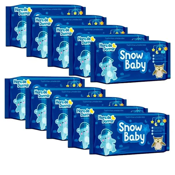 Kit Lenço Umedecido Snow Baby Hora De Dormir 140 Unidades - 10 Unidades