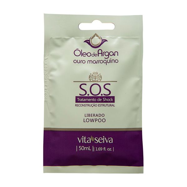 Máscara Capilar Sachê SOS Tratamento De Shock Óleo De Argan Vita Seiva 50ml