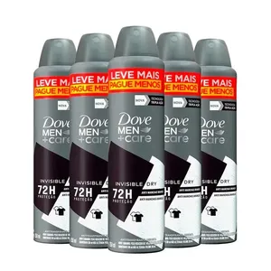 Kit Desodorante Aerosol Dove Men Invisible Dry 250ml - 5 unidades