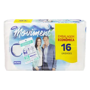 Roupa Íntima Descartável Unissex Bigfral Moviment P/M Pacote 16 Unidades Embalagem Econômica
