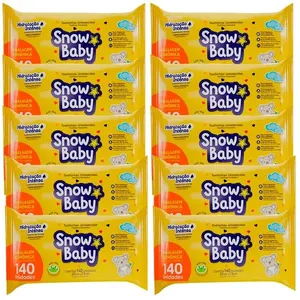 Kit Toalha Umedecida Snow Baby Hidratação Intensa 140 Unidades - 10 Unidades
