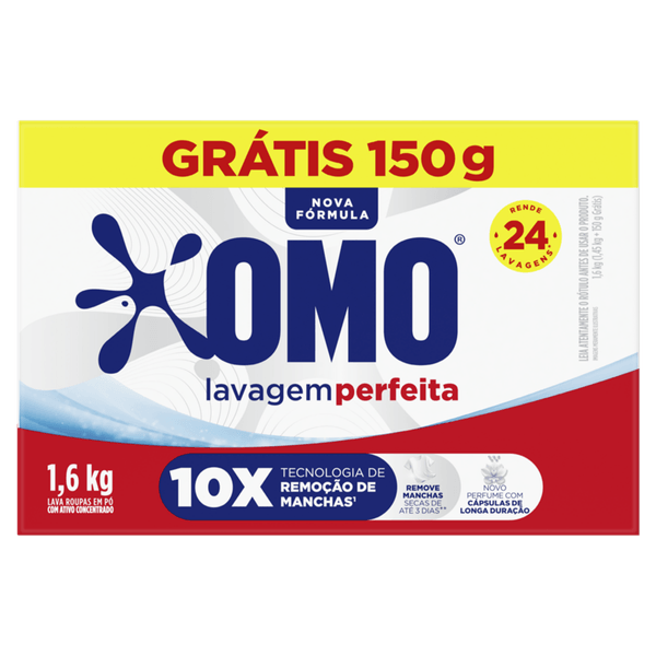 Lava-Roupas em Pó Omo Lavagem Perfeita 1,6kg