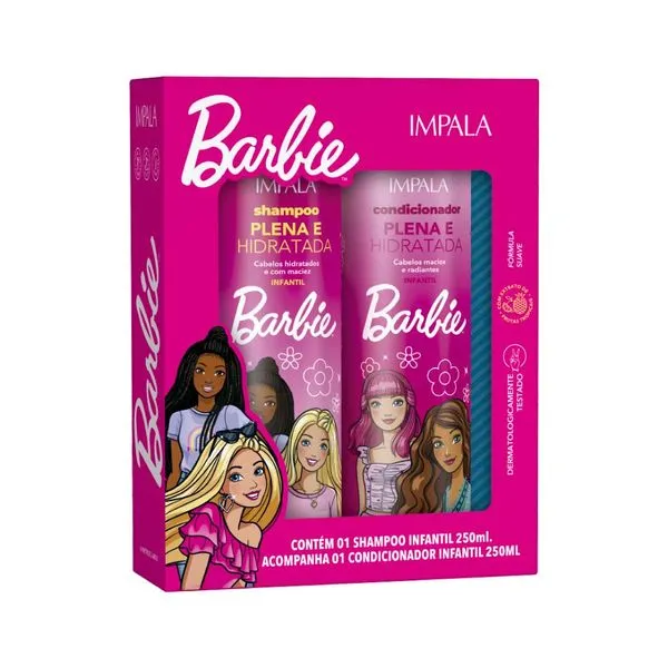 Shampoo+condicionador Impala Barbie 250+250ml Plena E Hidratada