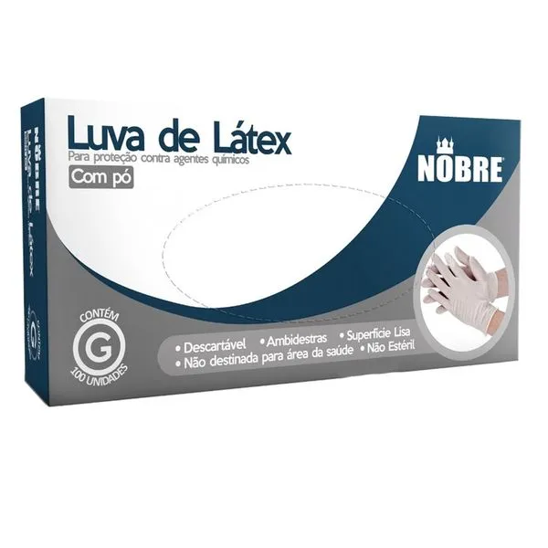 Luva Latex Nobre Tamanho P - 100 Unidades