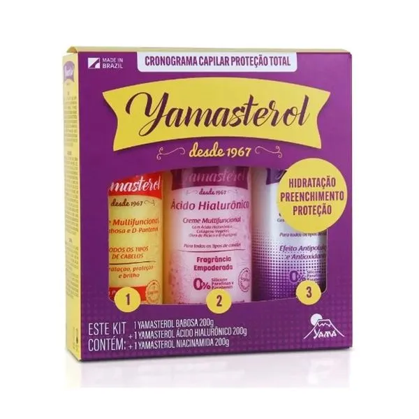 Kit Yamasterol Multifuncional Cronograma Capilar Proteção Total