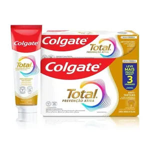 Creme Dental Colgate Total 12 Anti-Tártaro 90g com 3un