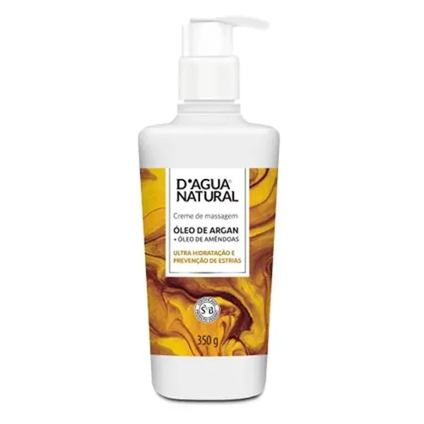 Creme De Massagem D'agua Natural Argan E Amendoas 350g