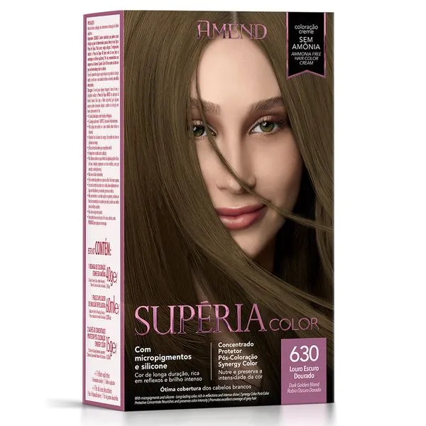 Tonalizante Amend Supéria Color Sem Amônia Louro Escuro Dourado 630