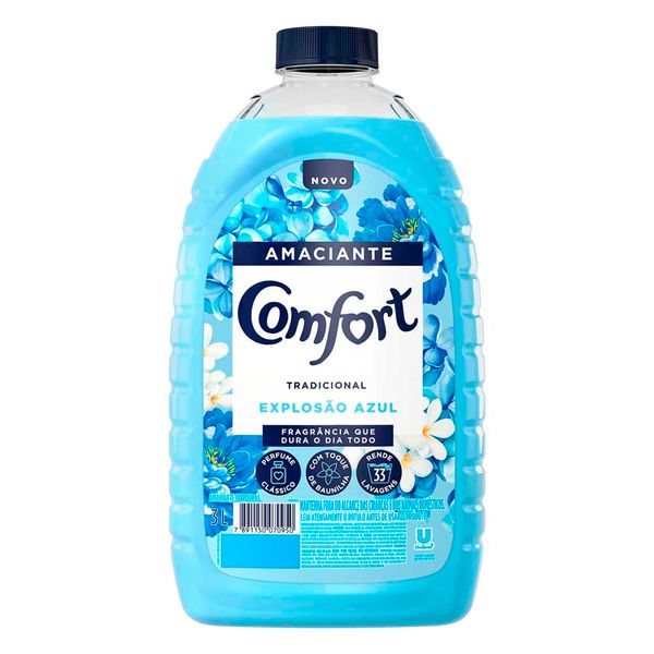 Amaciante Roupa Comfort Tradicional Explosão Azul 3l