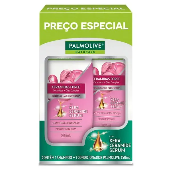 Kit Palmolive Naturals Ceramidas Force Shampoo + Condicionador 350ml Cada