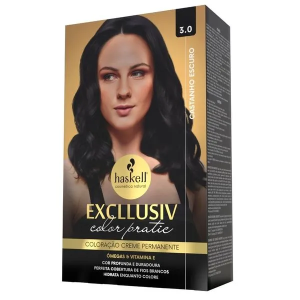 Kit Tintura Haskell Excllusiv Color Pratic Castanho Escuro 3.0