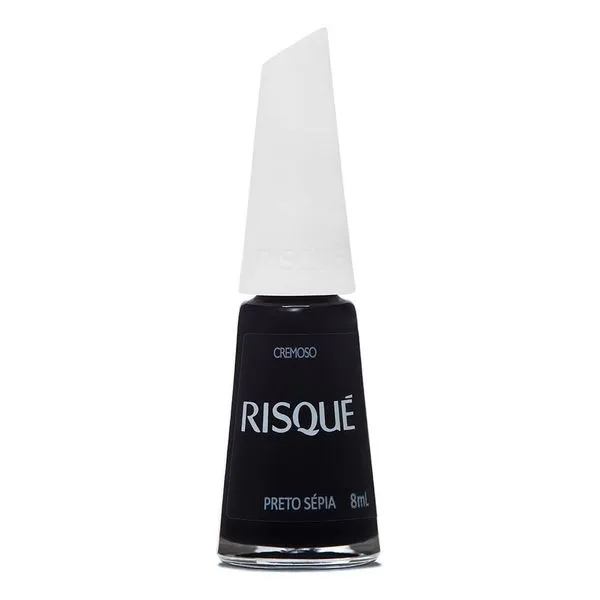 Esmalte Risqué Cremoso Preto Sépia 8ml Esmalt Risque 8ml, Cr Pt Sepia,