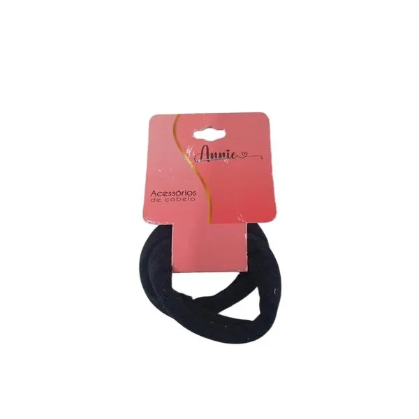 Elástico Para Cabelo Annie Preto Com 2 Unidades