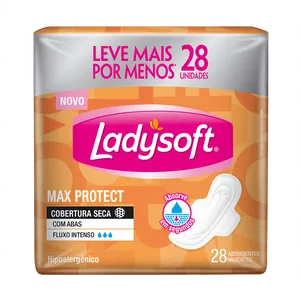 Absorvente Ladysoft Cobertura Seca Com Abas 28 Unidades