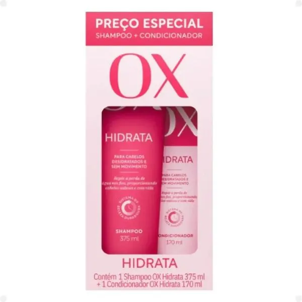Kit Hidrata Ox Hidrata Shampoo 375ml + Condicionador 170ml