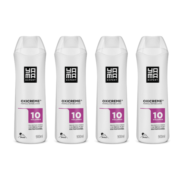 Kit Água Oxigenada Cremosa Yama 10Vol 900ml com 4 Unidades