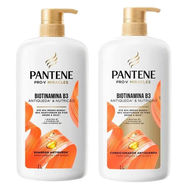 Kit Shampoo e Condicionador Pantene Pro-V Miracles Biotinamina B3 1 Litro