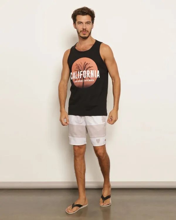 Bermuda Surf Masculina Gangster Reta Cinza GG