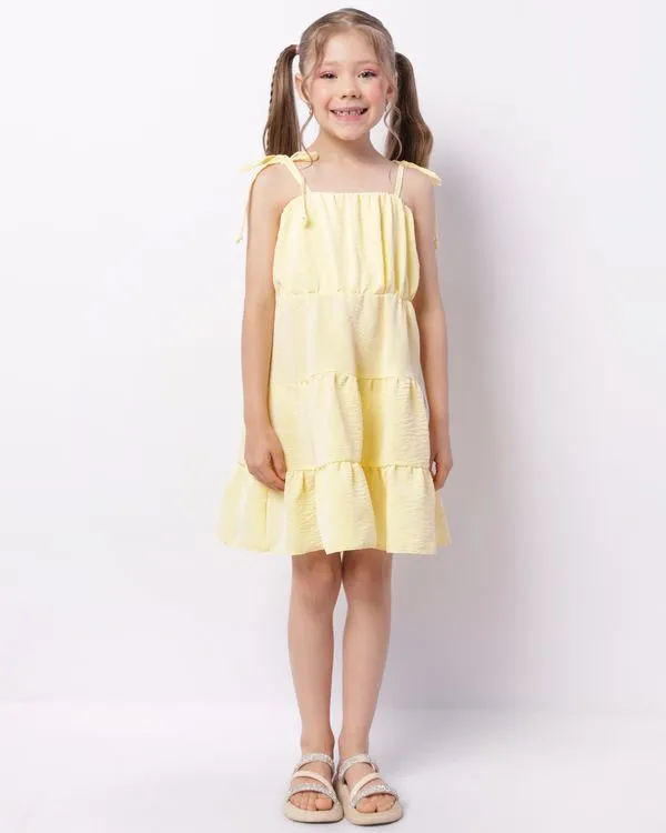 Vestido Infantil Curto Alcinha Três Marias Amarelo 4