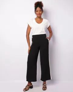 Calça Feminina Pantalona Berry & Co. Recorte Preta P