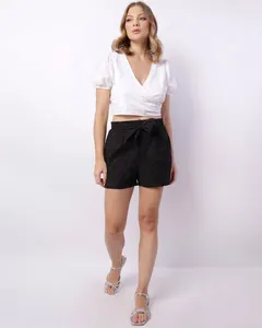 Short Feminino Curto Berry & Co. Laise com Cordão Preto P