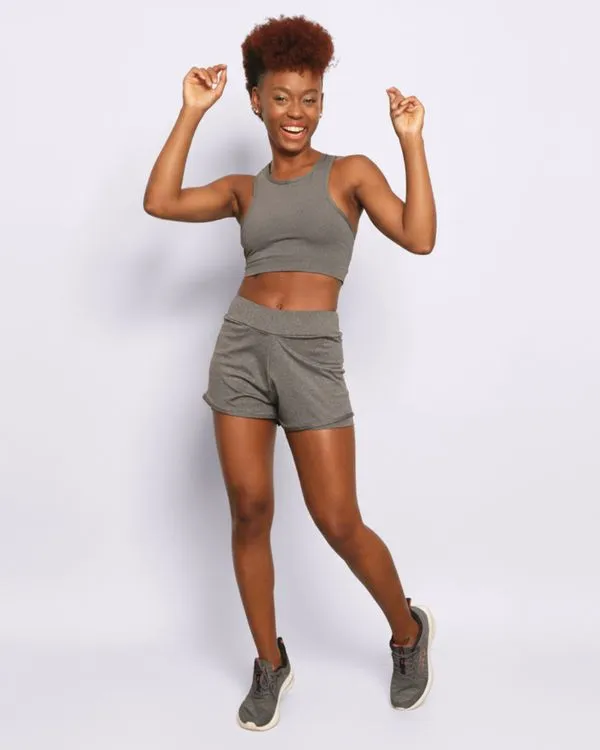 Short Fitness Feminino Curto Fitter Cinza GG