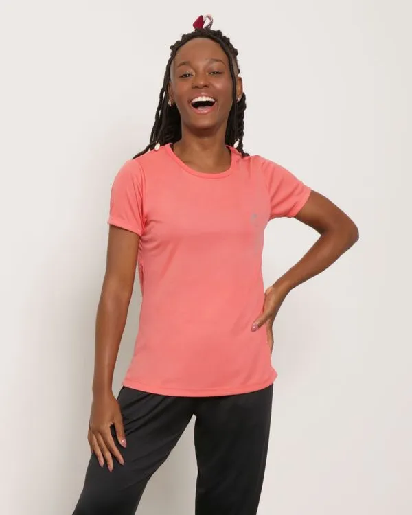 Blusa Feminina Fitness Fitter Com Manga Curta Rosa G